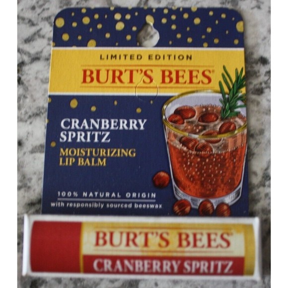(2) Burt's Bees Lip Balm Shortbread Cookie & Cranderry Spritz Limited Ed NIP - Picture 3 of 4